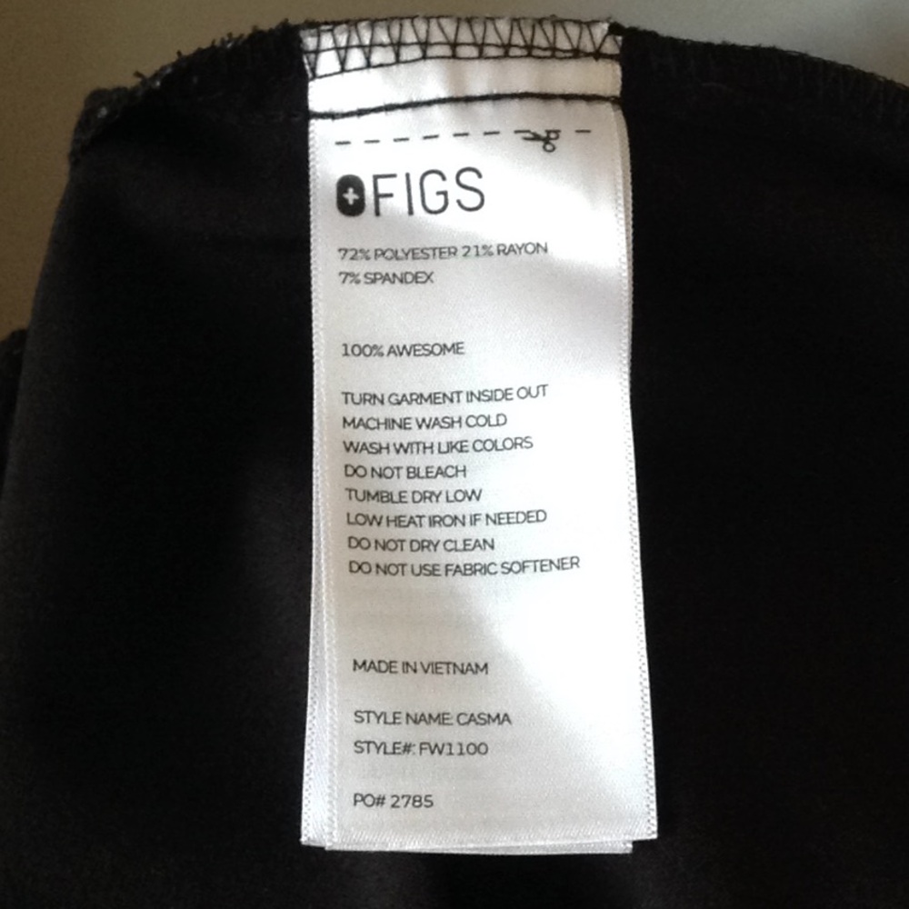 🐾💕🐾 Figs - (2) pc. Scrubs in Deep Rich Black. - Picture 8 of 8